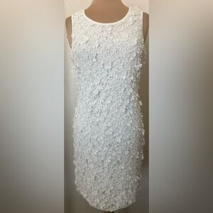 Nina Leonard Ivory Floral Mini Dress